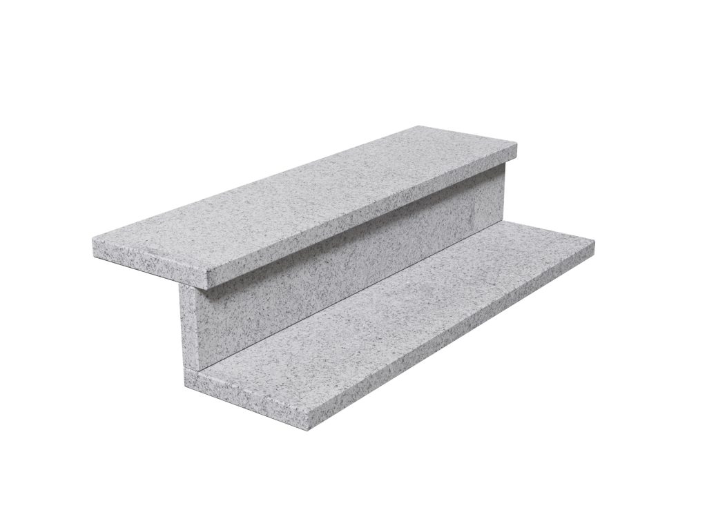 Granit-Treppen Bianco Crystal 3cm GEFLAMMT