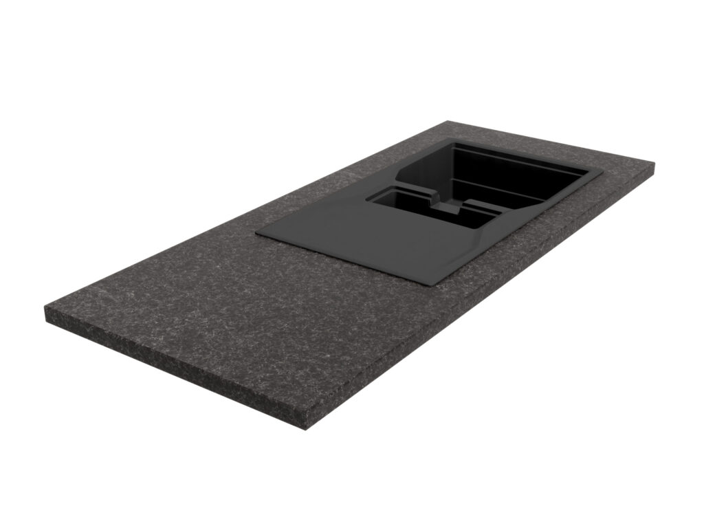 Küchen-Arbeitsplatte aus Granit Black Antracite 3cm Satin