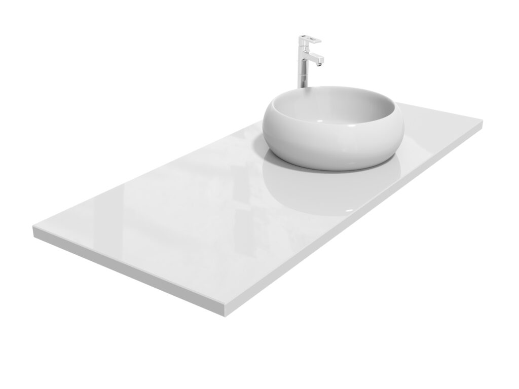 Badezimmer-Arbeitsplatte aus Quarzkomposit Crystal White 2cm