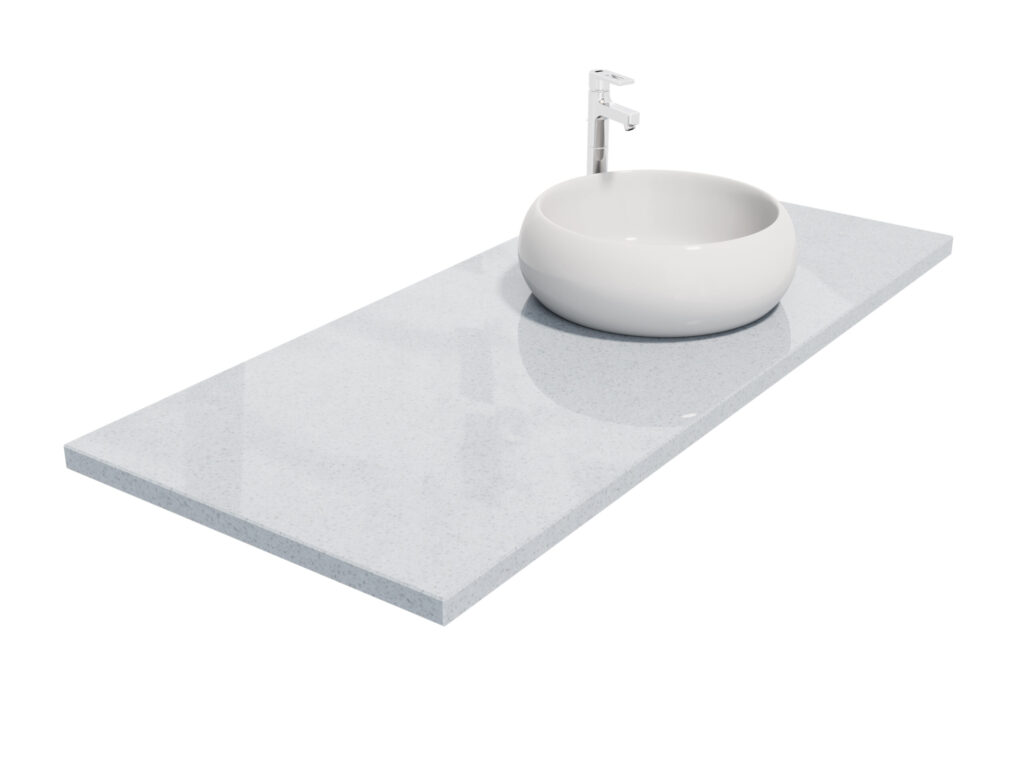 Badezimmer-Arbeitsplatte aus Agglo Marmor Polare 3cm