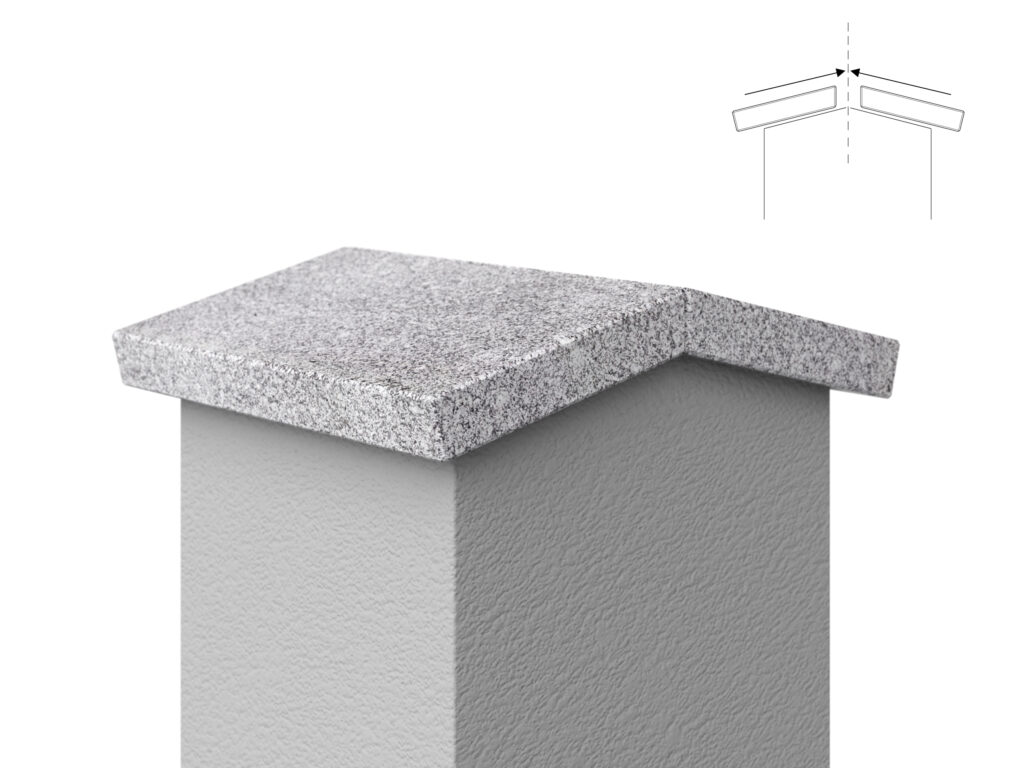 Granit Giebel Abdeckung Geklebt Bianco Crystal 3cm