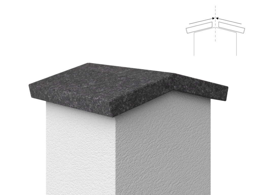 Granit Giebel Abdeckung Geklebt Black Antracite 3cm Satin