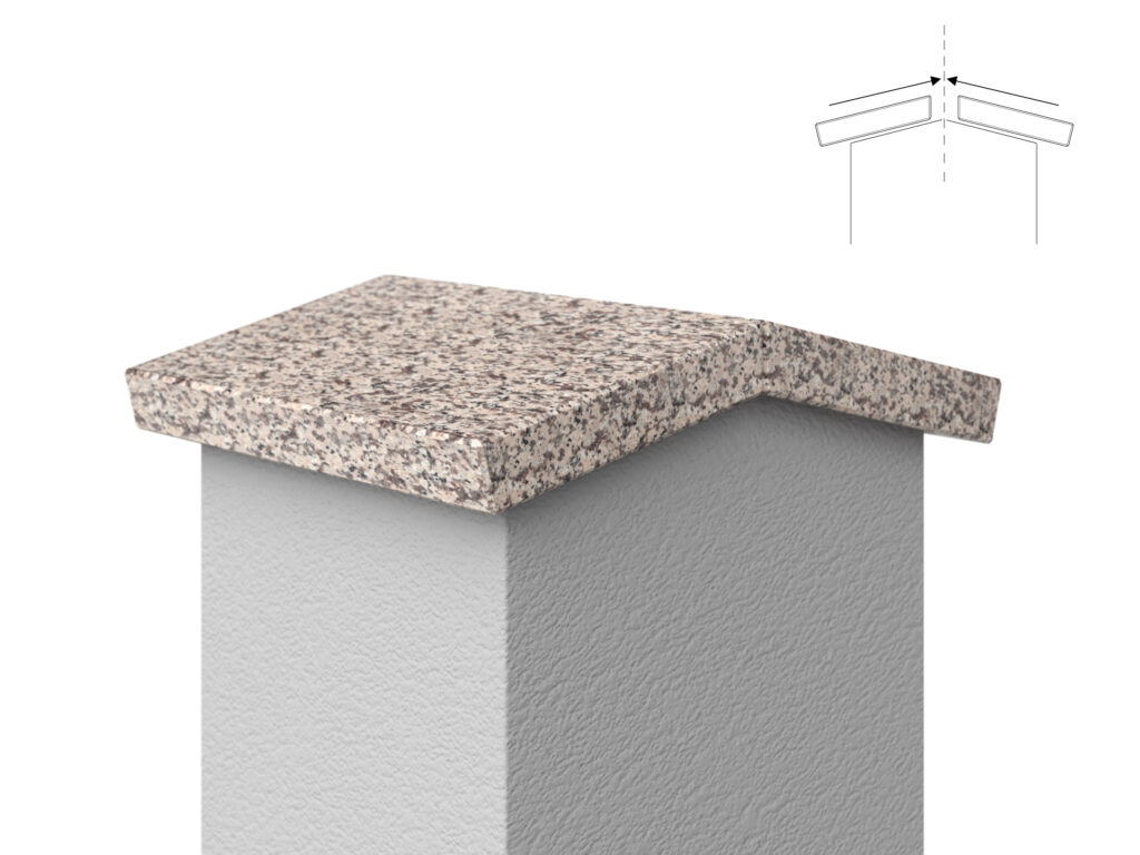 Granit Giebel Abdeckung Geklebt Crema 3cm