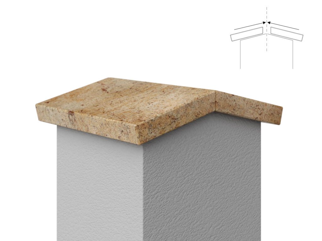 Granit Giebel Abdeckung Geklebt Shivakashi 2cm
