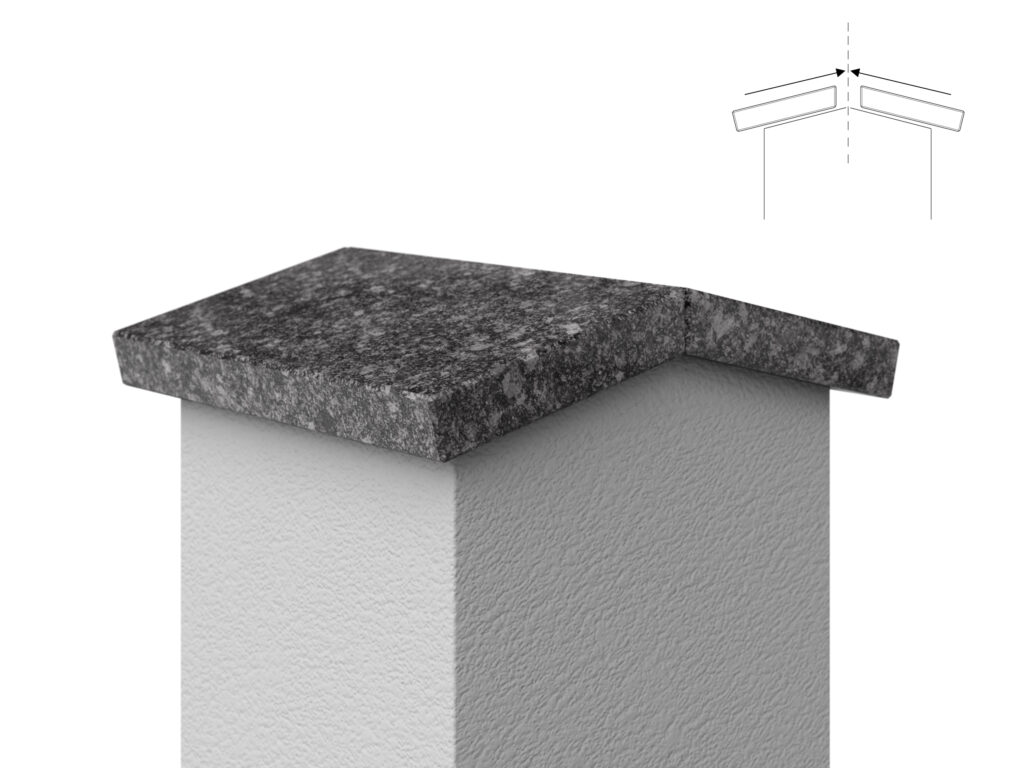 Granit Giebel Abdeckung Geklebt Steel Grey 3cm