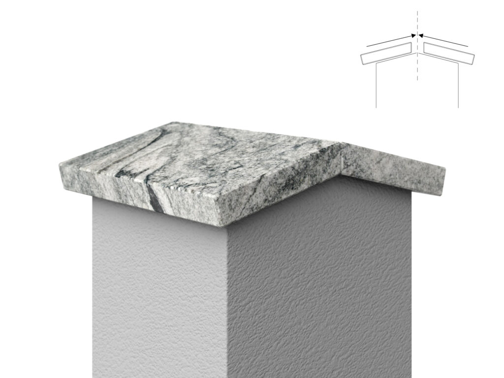 Granit Giebel Abdeckung Geklebt Viscont White 2cm