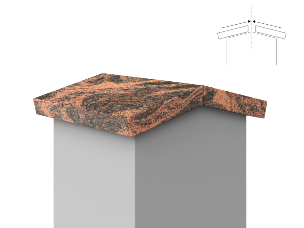 Granit Giebel Abdeckung Geklebt Multicolor Red 2cm
