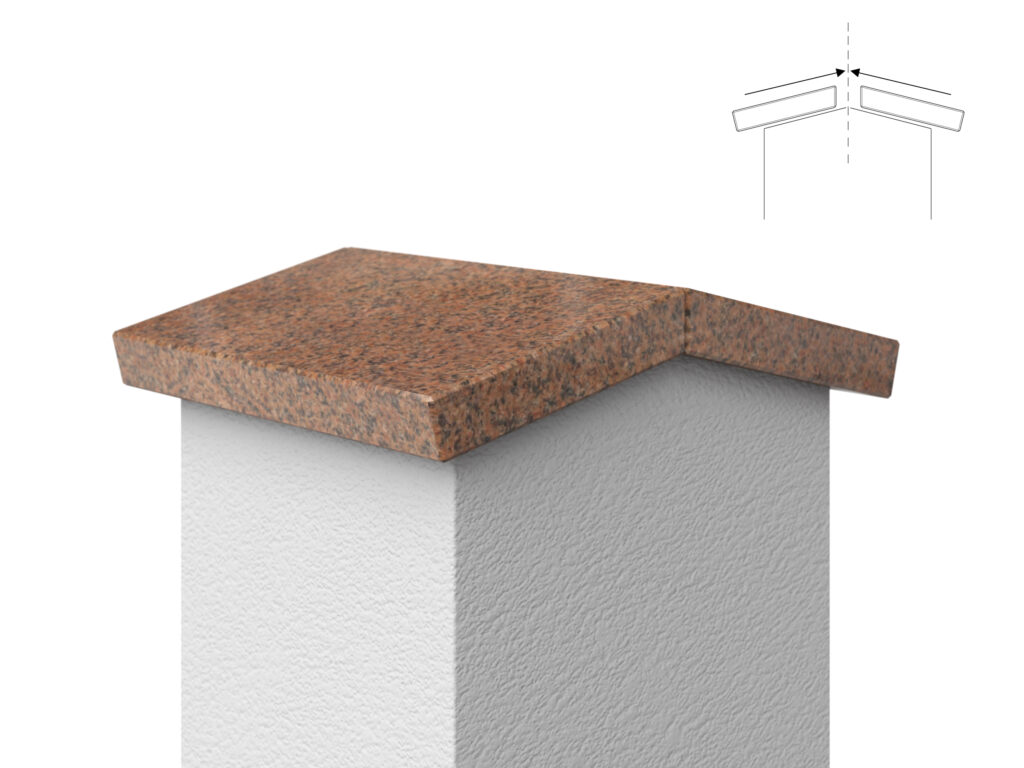 Granit Giebel Abdeckung Geklebt Bohus Red 2cm