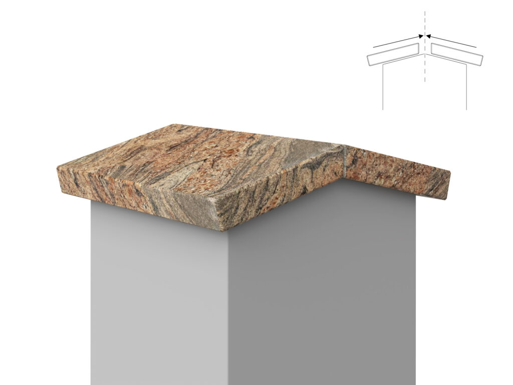 Granit Giebel Abdeckung Geklebt Juparana 3cm