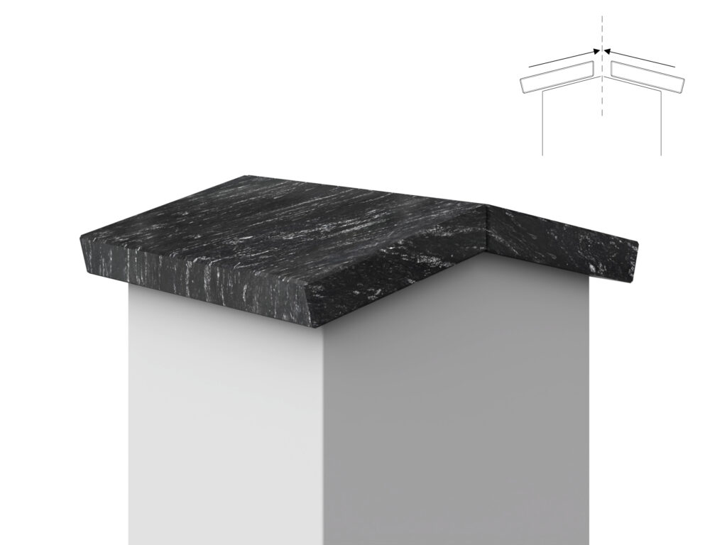 Granit Giebel Abdeckung Geklebt Silver Antracite 3cm