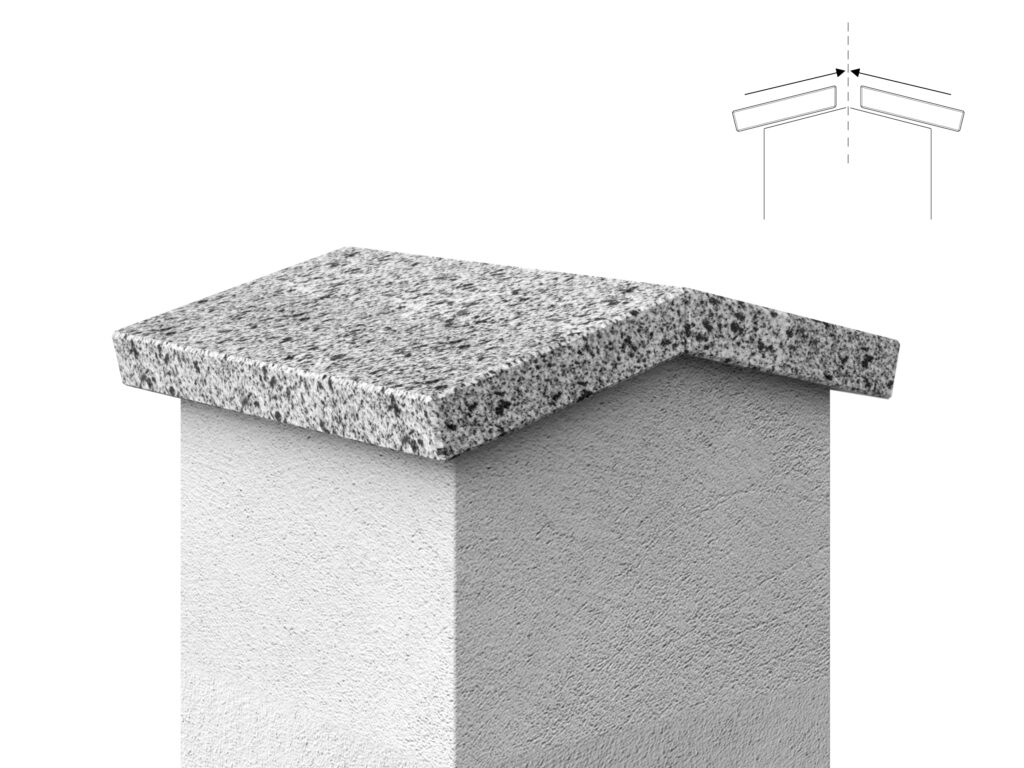 Granit Giebel Abdeckung Geklebt Grey 2cm