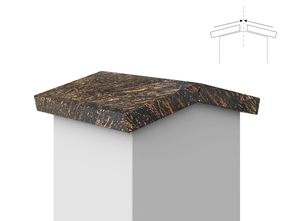 Granit Giebel Abdeckung Geklebt Gold Antracite 3cm